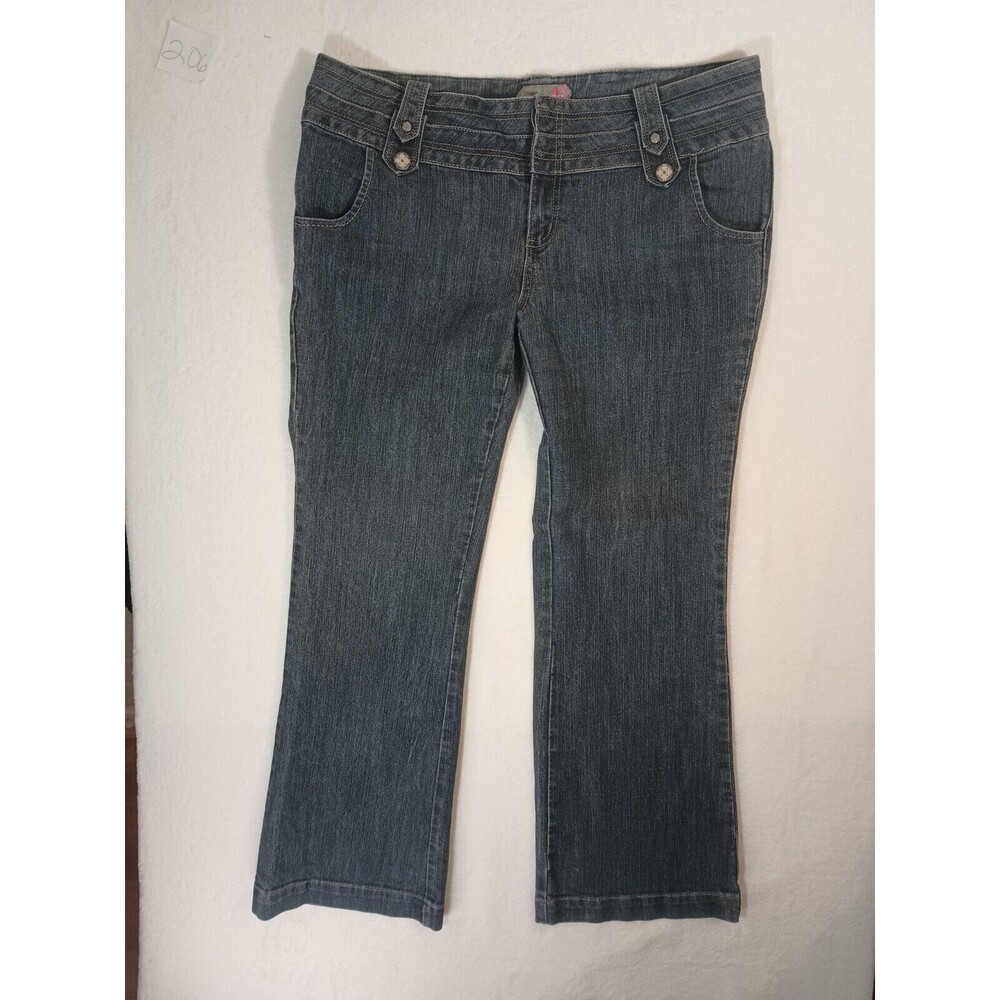 Women's Denim Jeans 20W, 40x32 Flare Wide Leg Dark Wash Stretch Boom Boom
